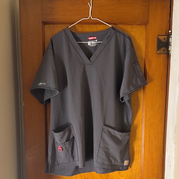 Carhartt Dark Gray Women’s Scrub Top - Picture 1 of 6
